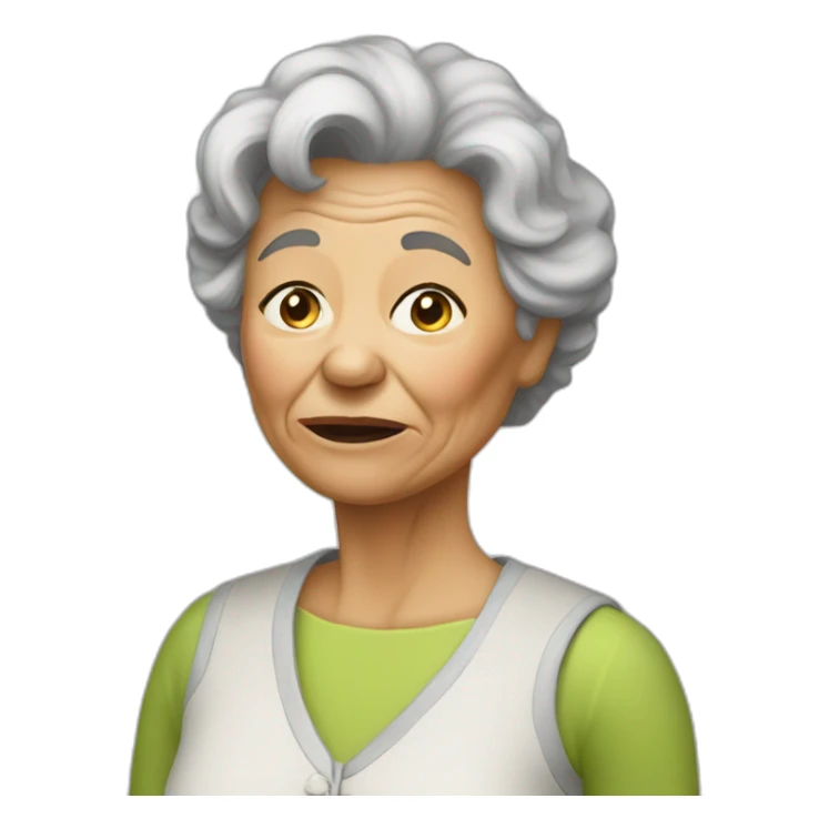 grandmother-ungry-shoe-hand sticker