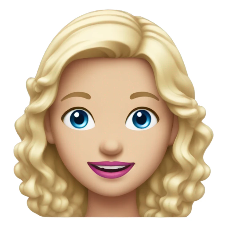 smiling girl with blue eyes and pink lipstick  sticker