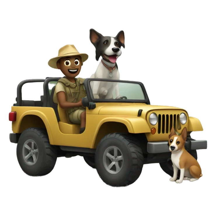 adventure with dog in a jeep sticker