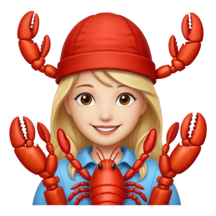 Generate an emoji for “lobster girl” make it cute sticker