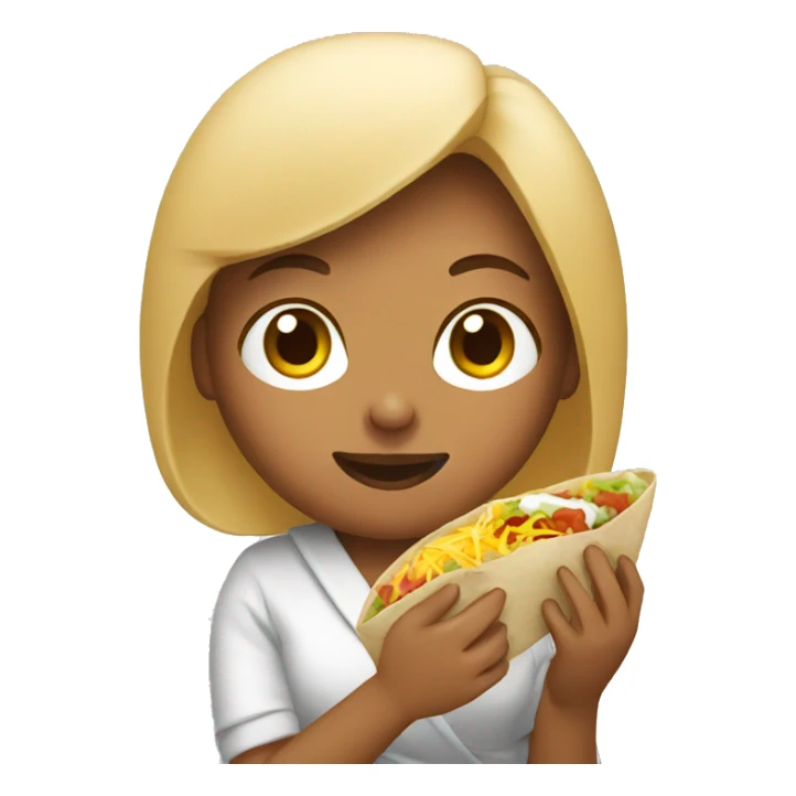 woman eating burrito sticker