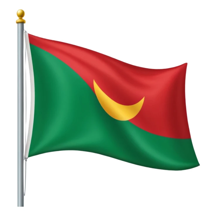 Una bandera roja y verde abajo corte recto sticker