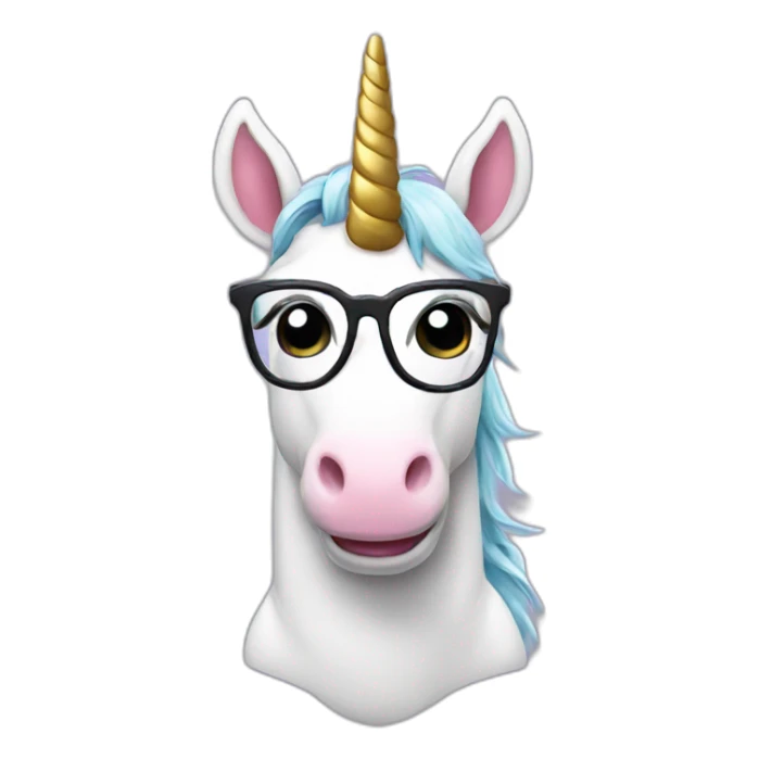 Unicorn with glasses and a phone sticker