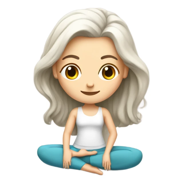 yoga white girl sticker