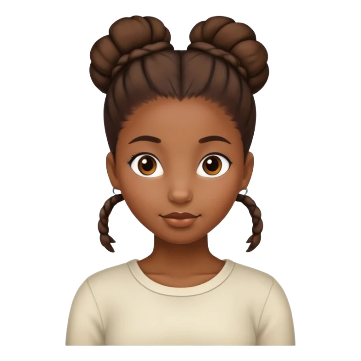 African American girl with bun sticker