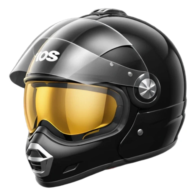 Biker helmet black in colour including the visor glass sticker