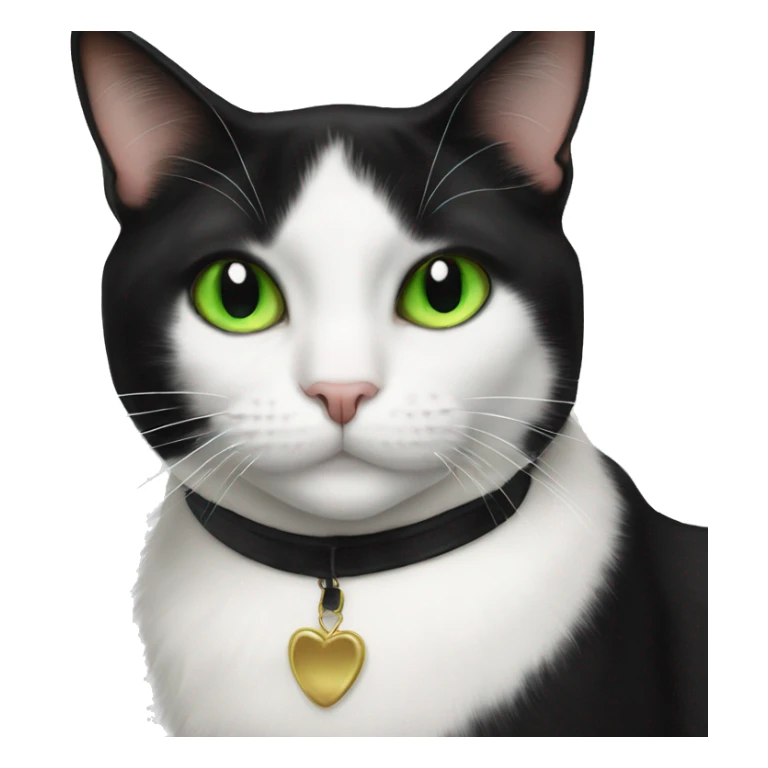 Realistic green eyed tuxedo cat  sticker