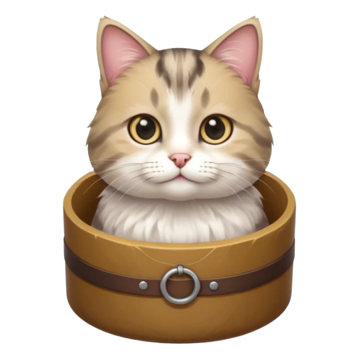 mix of white and tabby cat in a cylinder sticker