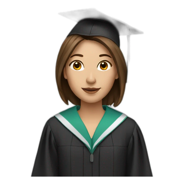 graduate brown hair woman sticker