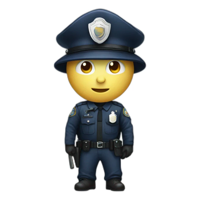 Mushroom-headed man with police suit sticker