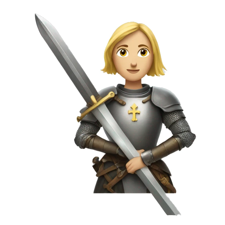 Joan of arc with sword sticker