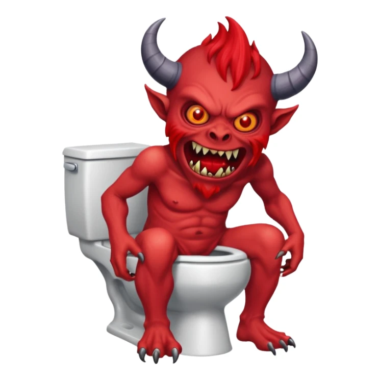 a monster demon coming out of the toilet sticker