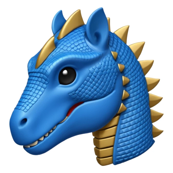 As un emoji de el dinosaurios ANQUILOSAURIO de perfil en color azul sticker