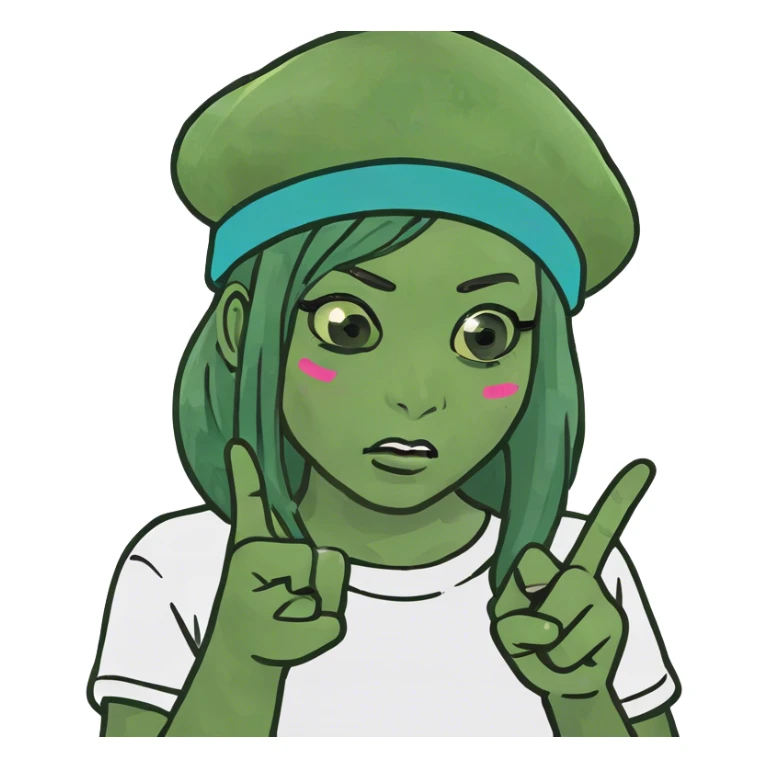 A girl sticking up a middle finger  sticker