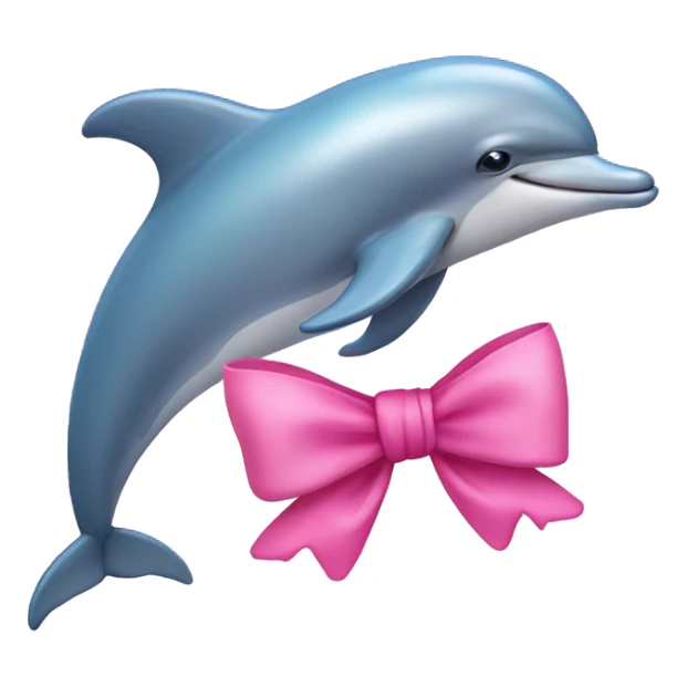 Dolphin with a pink bow on the head sticker