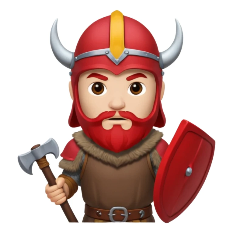 Viking avec une hache et un casque rouge et où on voit pas ses yeux  sticker