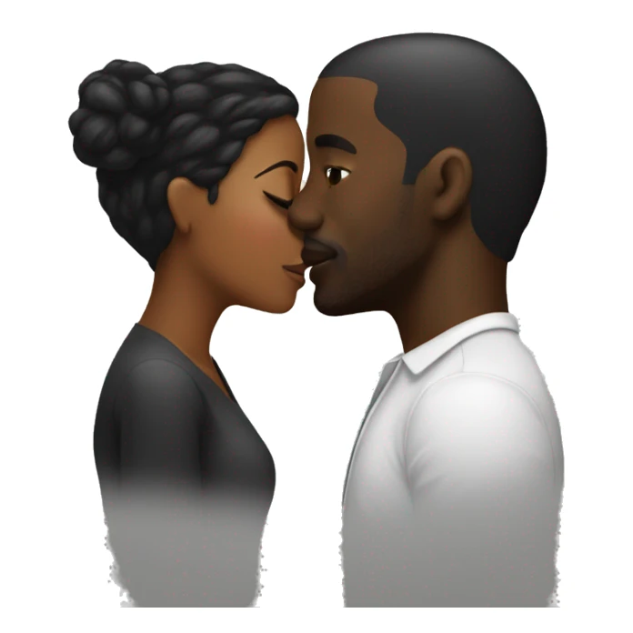 Black woman kissing black man  sticker