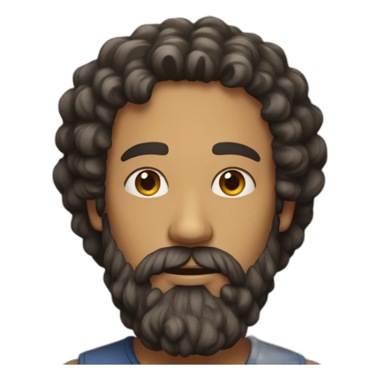 a man with intense beard and curley hair sticker