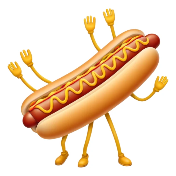  Hotdog with arms and legs  sticker