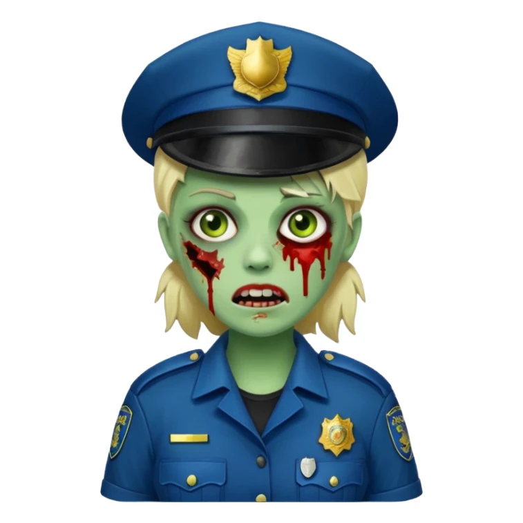 green zombie female police sticker