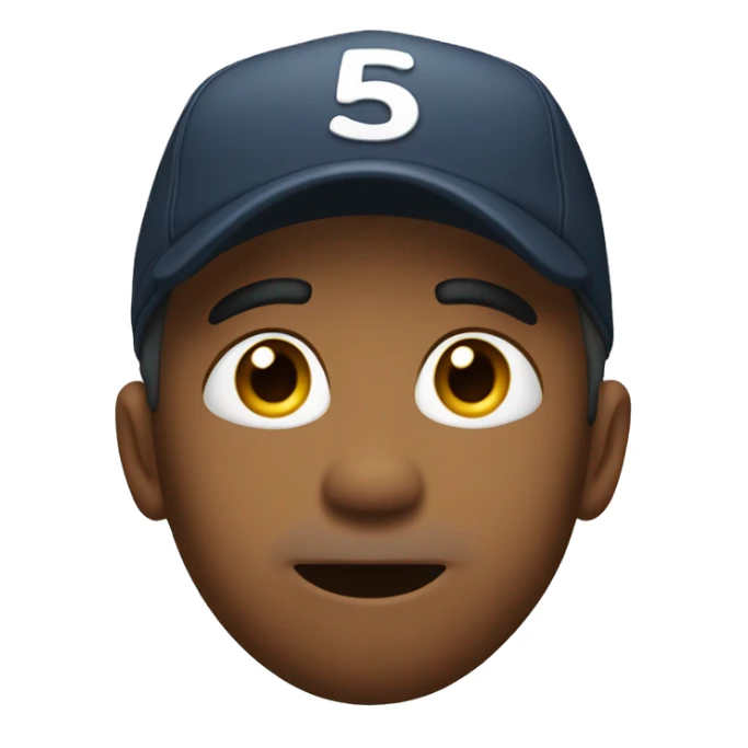 Man with backwards cap biting lip with hand to chin sticker