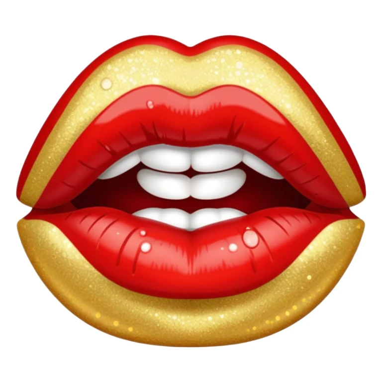 glittery red lipstick kiss mark sticker