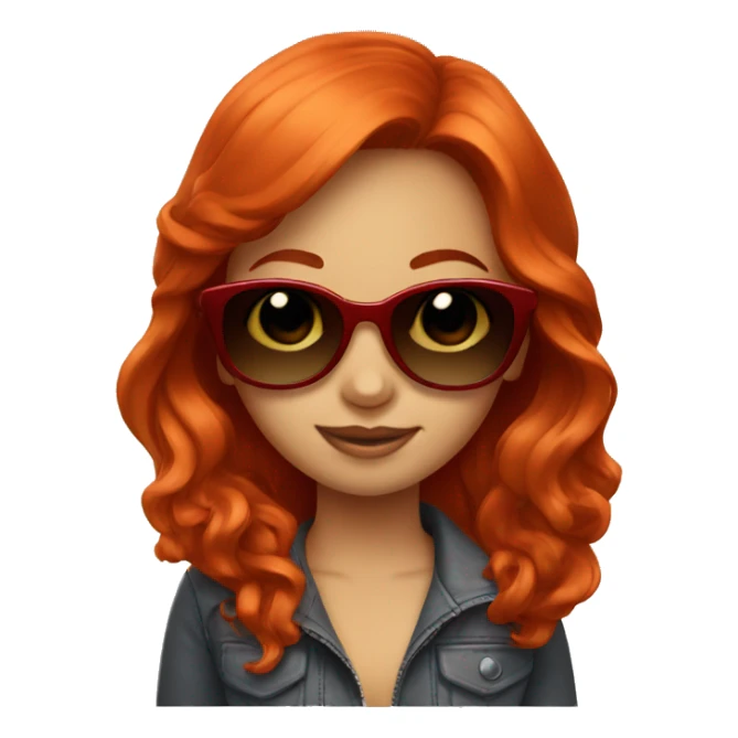 red head girl with sunglasses  sticker