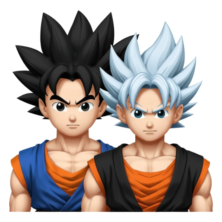 Goku black and Goku white Potara fusion = vegito black white sticker