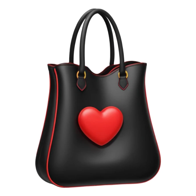 black inflated woman bag with red accent sticker