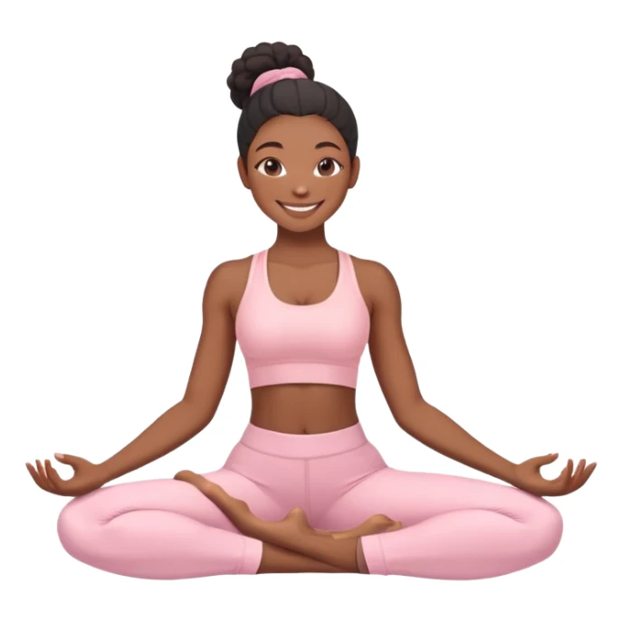 Black yoga gurl with light pink clothes sticker