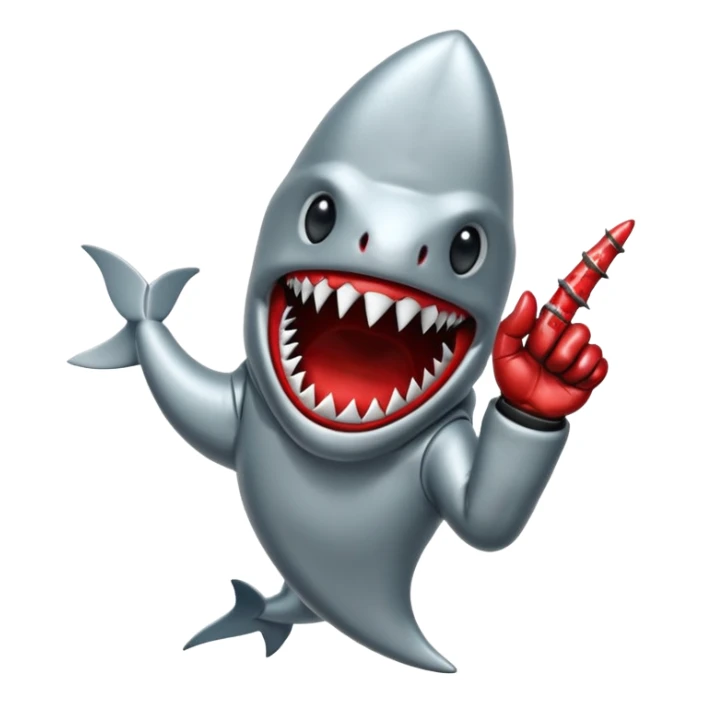freddy krueger shark finger glove sticker