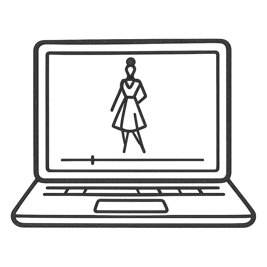 Laptop with Fashion Sketch + Timeline Bar sticker