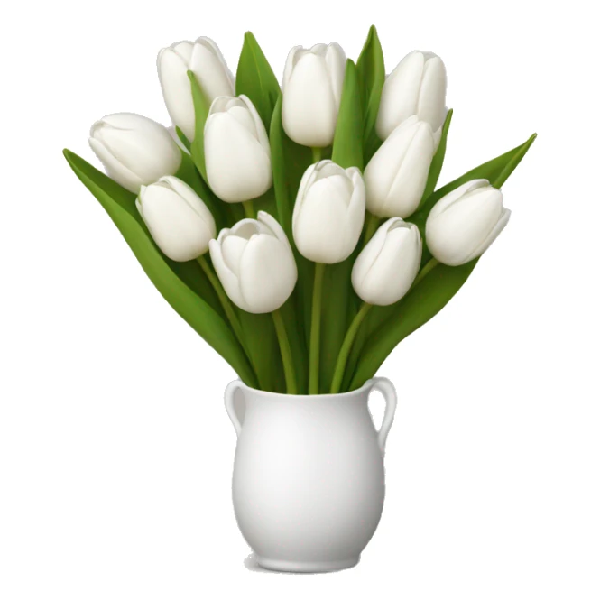 white tulip bouquet  sticker