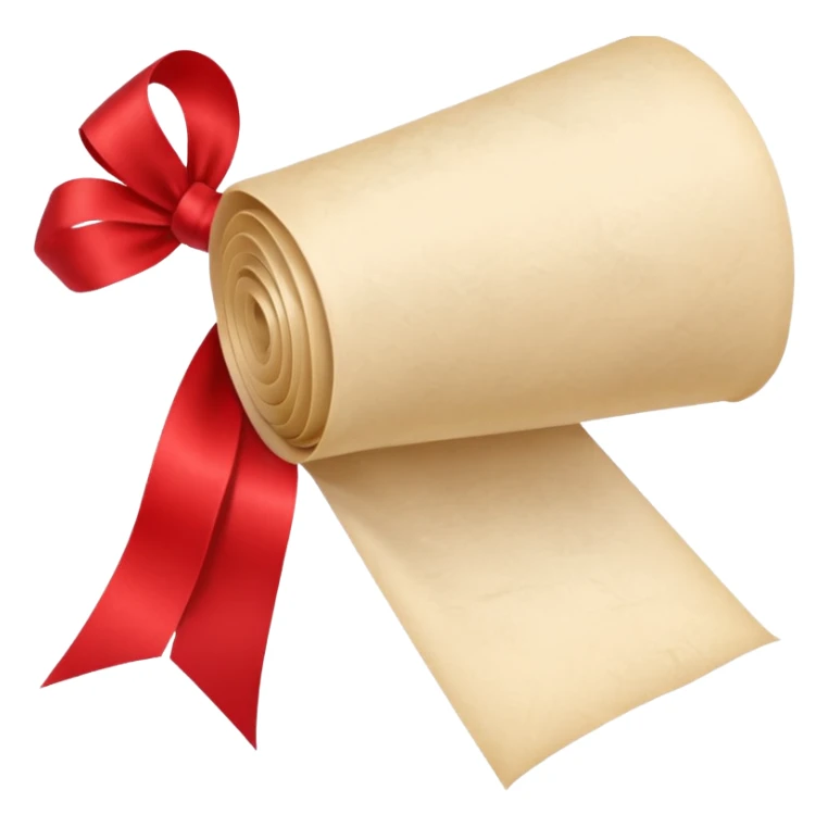 scroll or rolled-up invitation with a red ribbon sticker