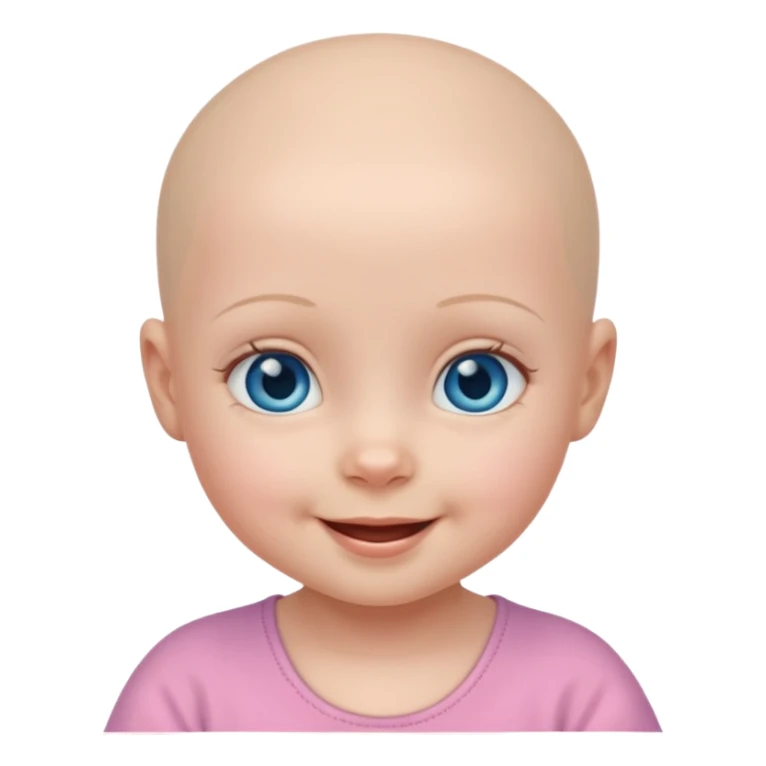 tiny baby girl with blue eyes no hair sticker