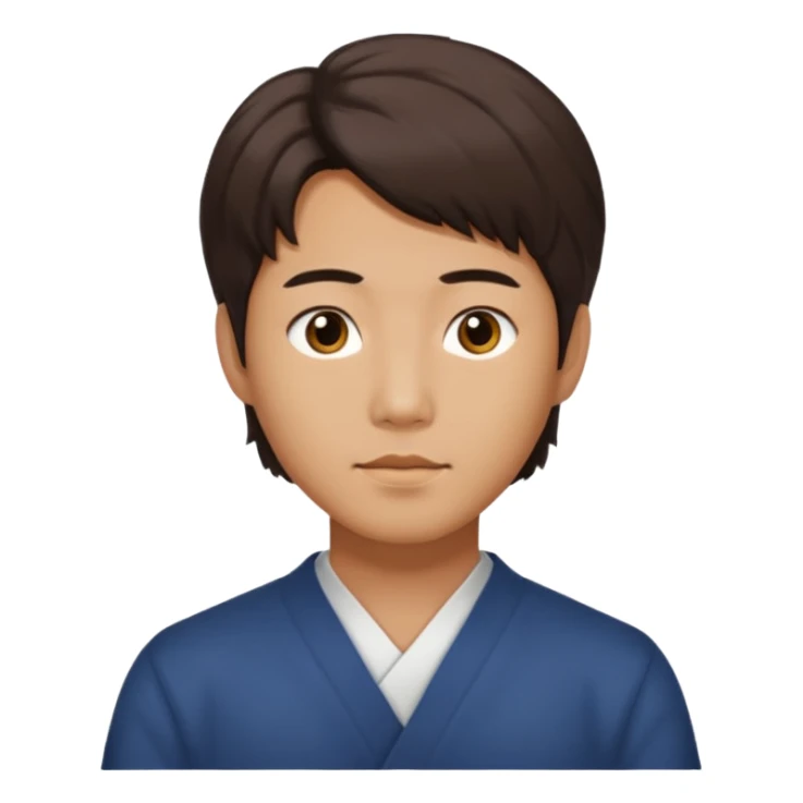 Korean man that looks Korean with medium hair  sticker