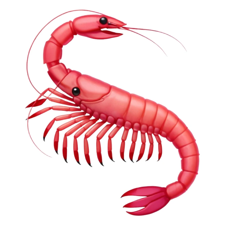 a shrimp with "Envie de crevette" written below sticker