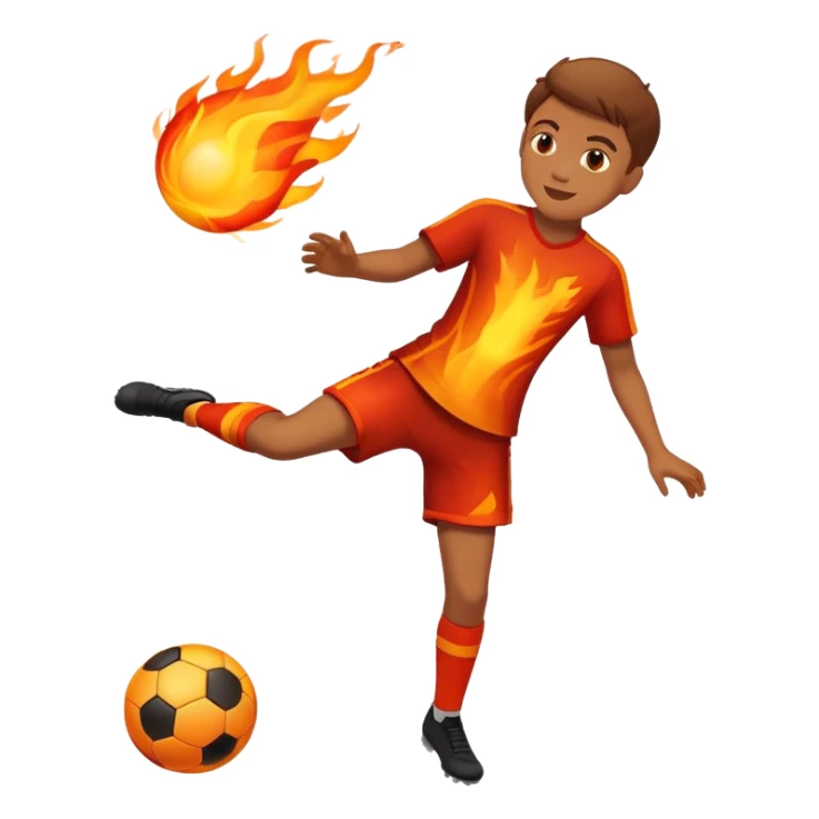 An emoji of a boy mi Kong a ball in fire sticker