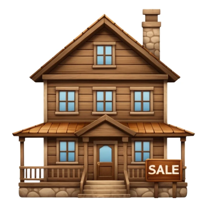 house for sale skeuomorphism style sticker