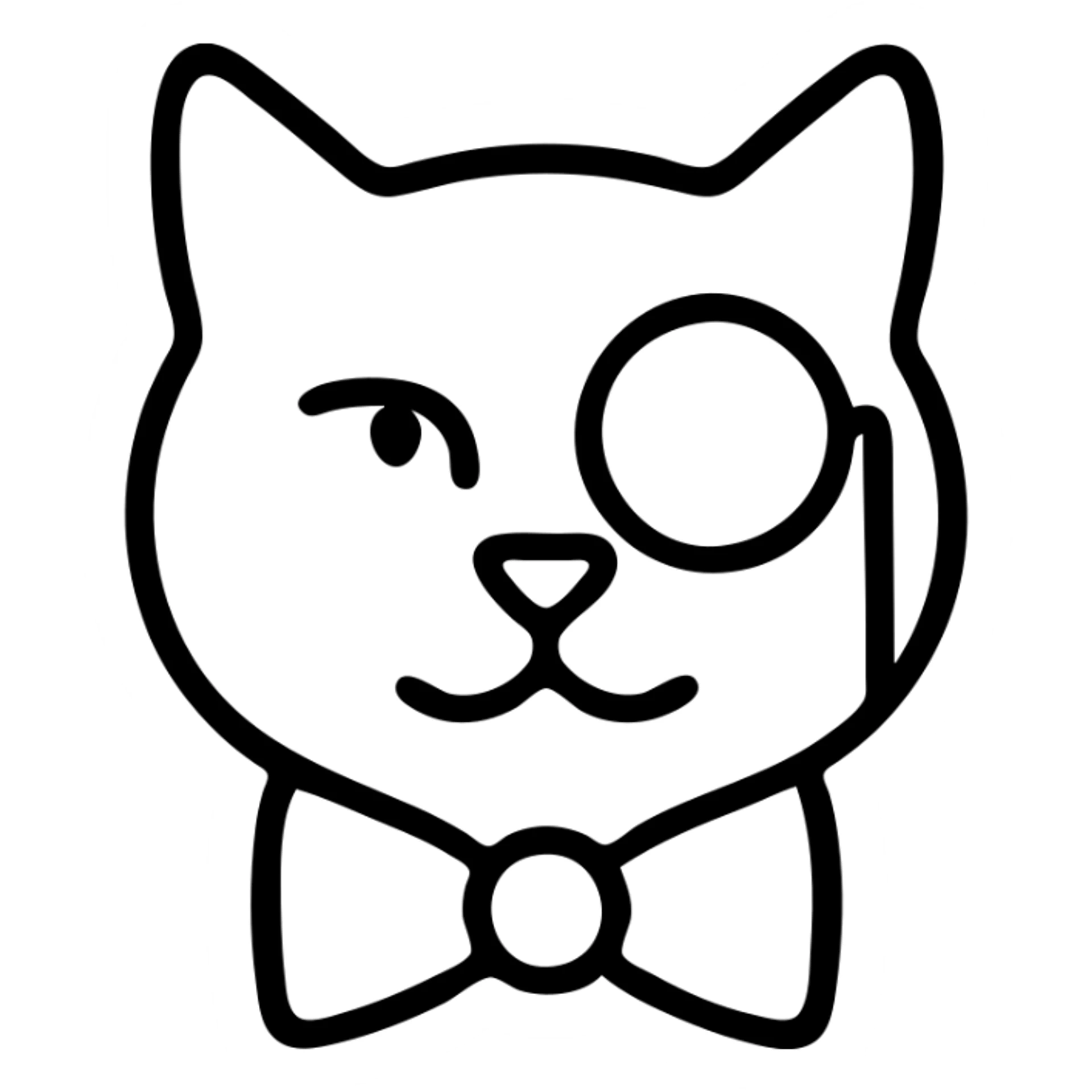 A distinguished cat wearing a monocle, elegant, fancy feline sticker