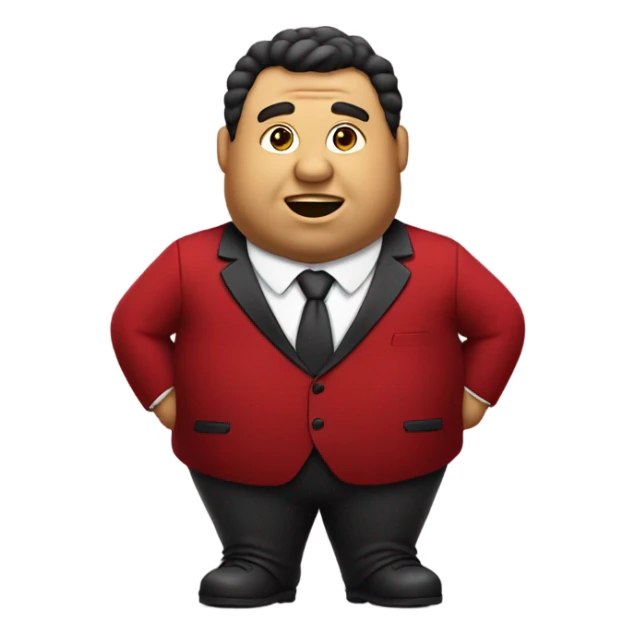fat business man in red velvet suit sticker