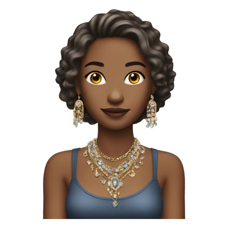 Pretty realistic girl with jewelry  sticker
