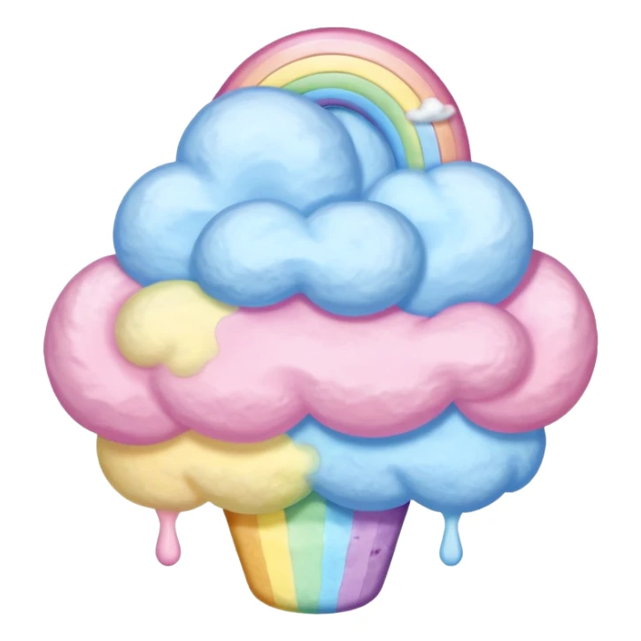 Cotton Candy, Rainbow Cotton Candy – mixed pastel layers of pink, yellow, and blue. sticker