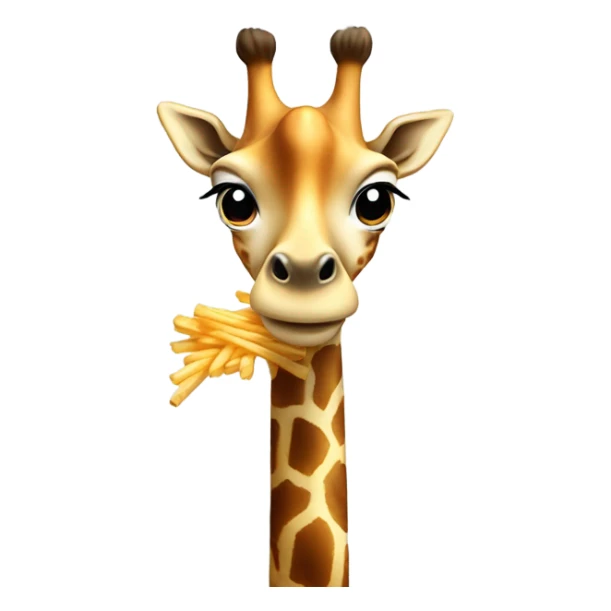 Giraffe with French fries sticker