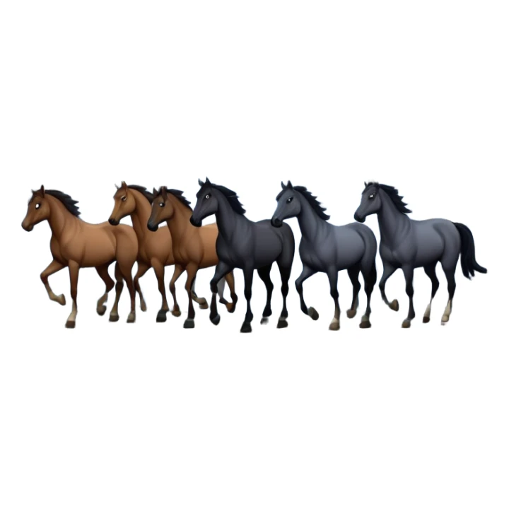 Hundred horses in the night forest with full moon in many stars sticker