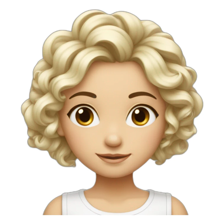 Fille aux cheveux bouclés en position du lotus sticker