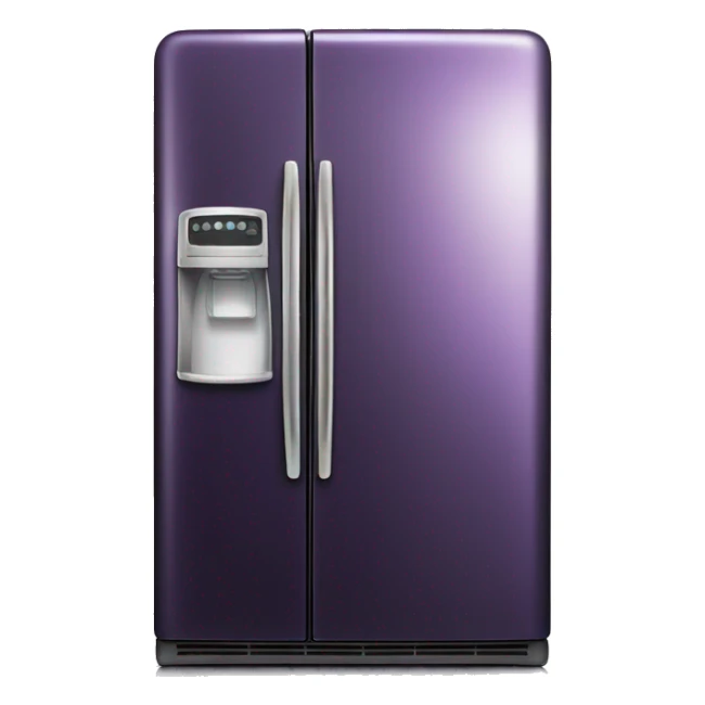 Realistic Metallic dark purple fridge isolated.  sticker