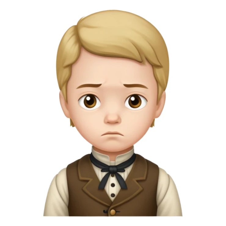 an 1840’s child from the west looking annoyed sticker