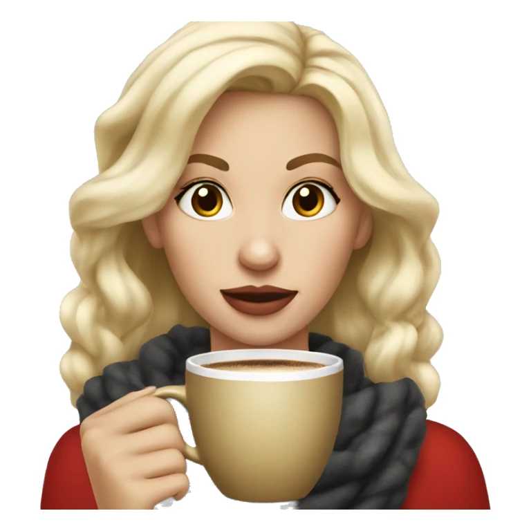 Christmas girl blonde with coffee  sticker
