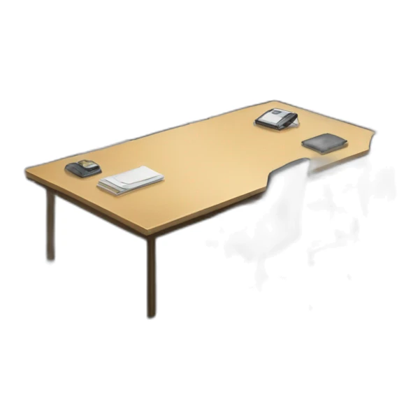 Account with official suite set in office with big table sticker